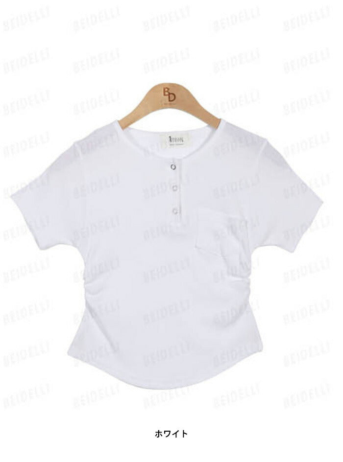 Beidelli(ベイデリ)リブボタンポケット半袖Tシャツ