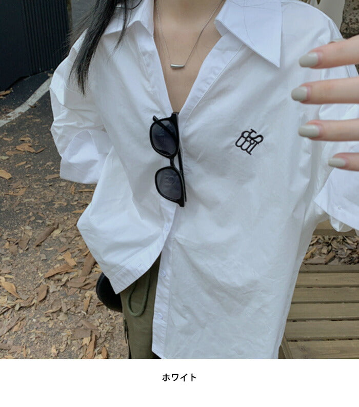 KICKSEWING(キックスウィング)サークルルーズフィットロングベーシックシャツ