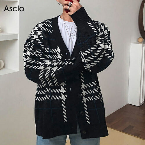 ASCLO(エジュクロ)ヘビーウエイトオーバーサイズチェックカーディガン