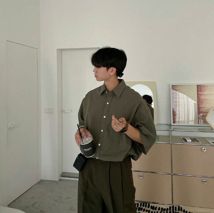 ASCLO(エジュクロ)ASCLO Overfit Linen Half Shirt (4color)
