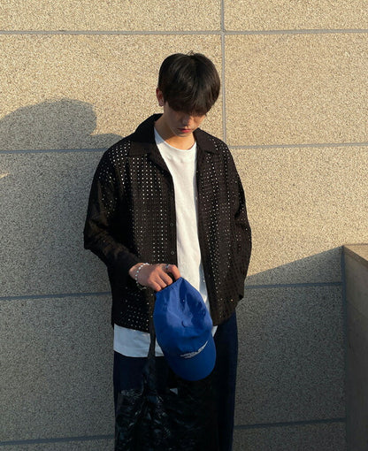 ASCLO(エジュクロ)ASCLO Punching Square Shirt (2color)