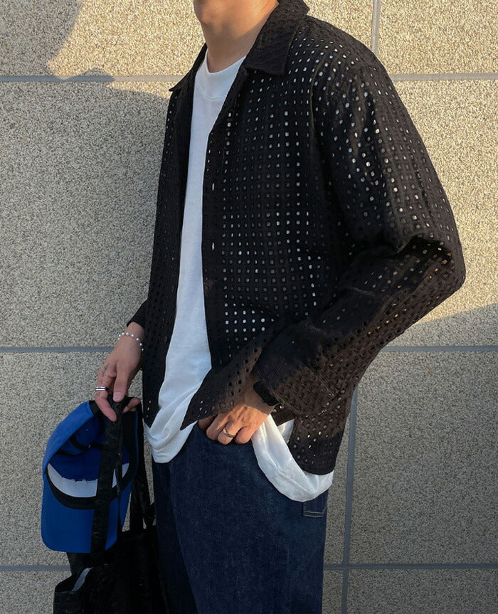 ASCLO(エジュクロ)ASCLO Punching Square Shirt (2color)