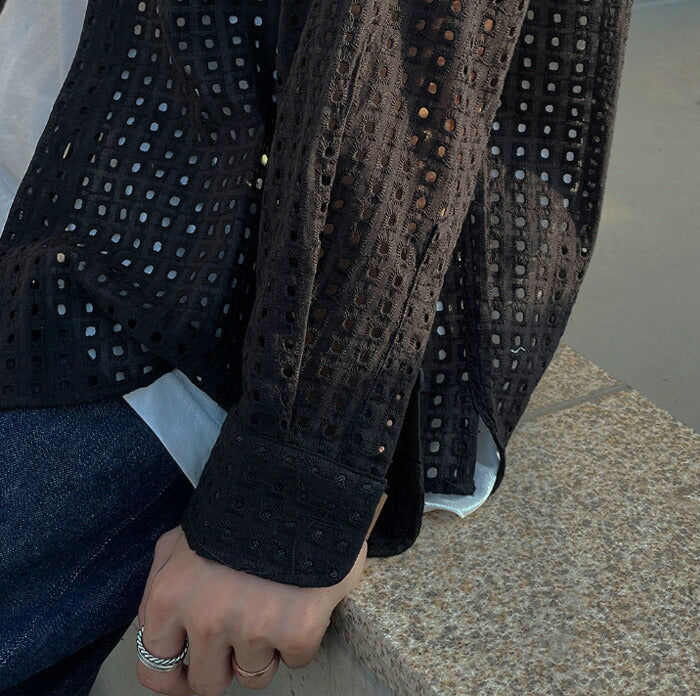 ASCLO(エジュクロ)ASCLO Punching Square Shirt (2color)