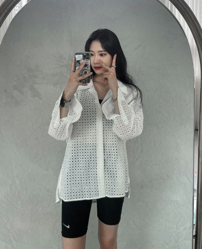 ASCLO(エジュクロ)ASCLO Punching Square Shirt (2color)