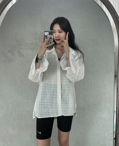ASCLO(エジュクロ)ASCLO Punching Square Shirt (2color)