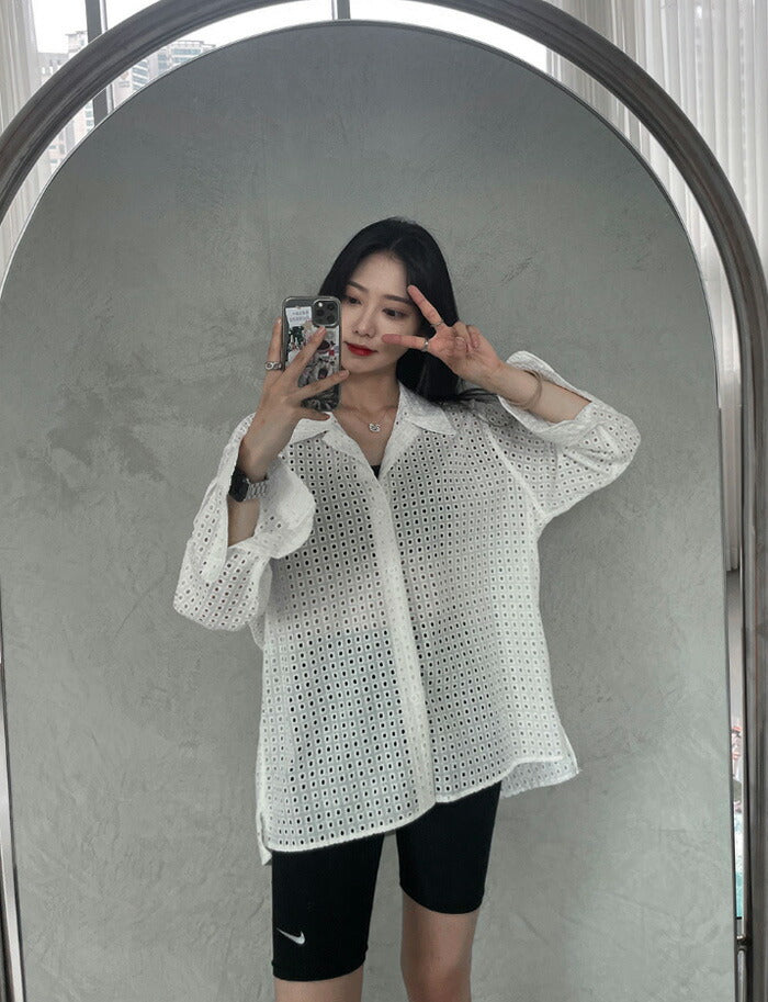 ASCLO(エジュクロ)ASCLO Punching Square Shirt (2color)