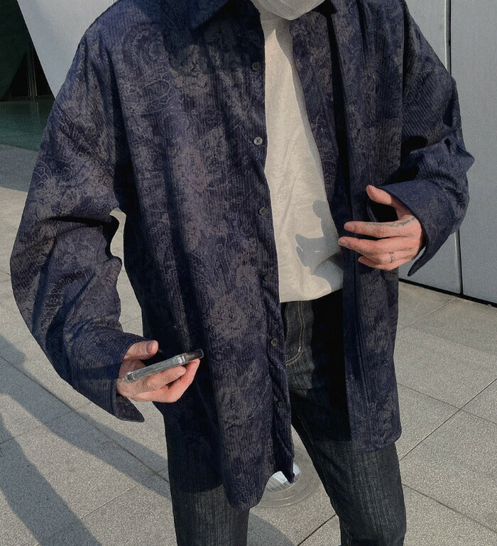 ASCLO(エジュクロ)Corduroy and Paisley Over Shirt