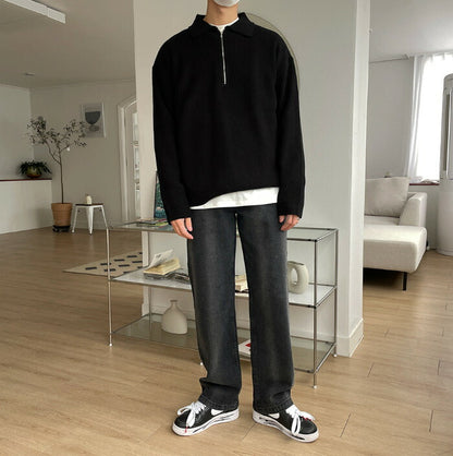 ASCLO(エジュクロ)Hachi Collar Half Zip Up Knit