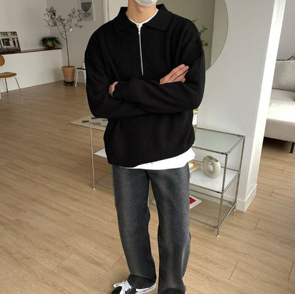 ASCLO(エジュクロ)Hachi Collar Half Zip Up Knit