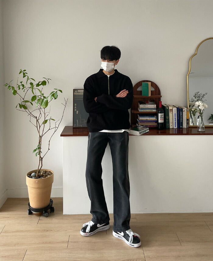 ASCLO(エジュクロ)Hachi Collar Half Zip Up Knit