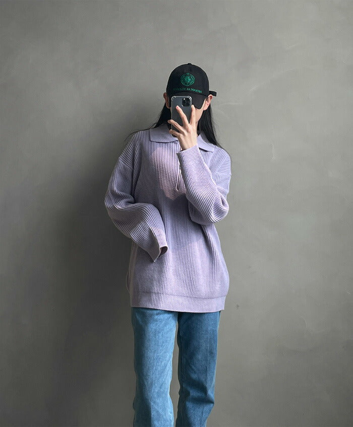 ASCLO(エジュクロ)Hachi Collar Half Zip Up Knit