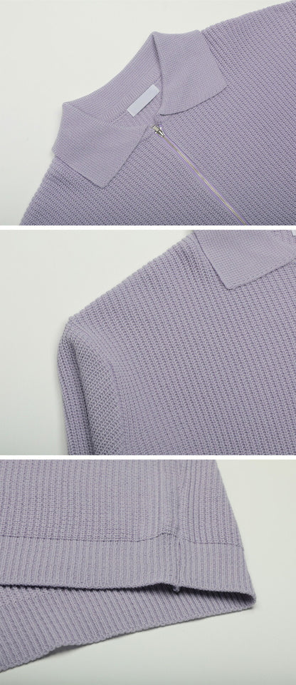 ASCLO(エジュクロ)Hachi Collar Half Zip Up Knit