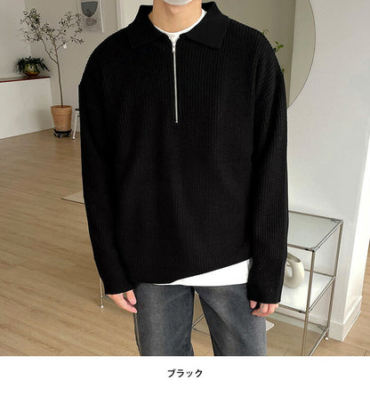 ASCLO(エジュクロ)Hachi Collar Half Zip Up Knit