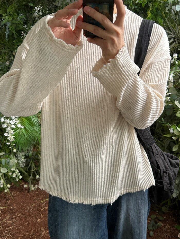 ASCLO(エジュクロ)3 TAP Destroyed Knit T Shirt