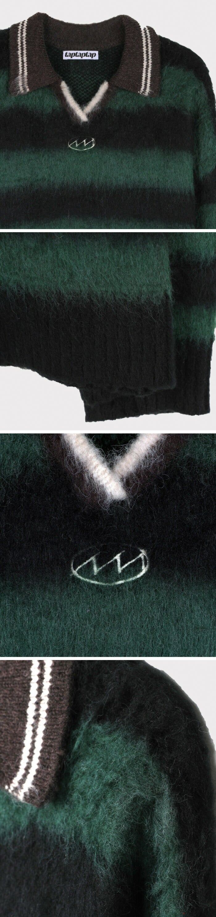 ASCLO(エジュクロ)3 TAP Mohair Border Rugby Knit