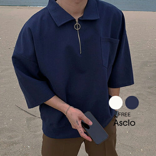 ASCLO(エジュクロ)ASCLO O Ring Zip Collar T Shirt
