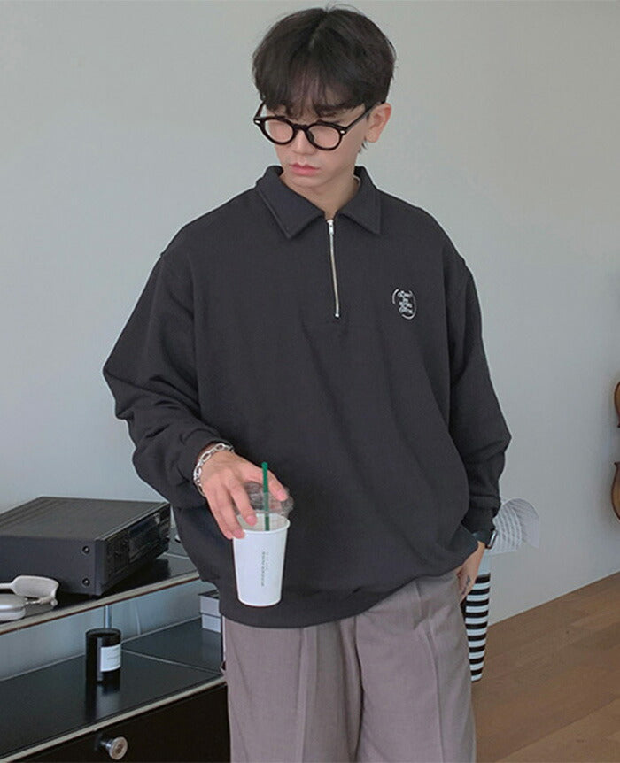 ASCLO(エジュクロ)Pleddy Before Half Zip Up Sweat Shirt