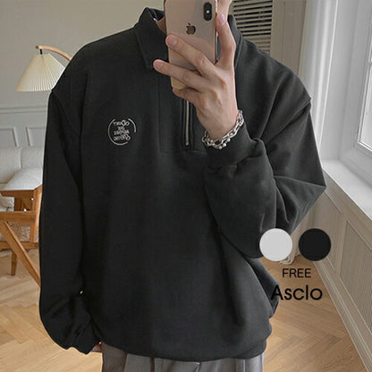 ASCLO(エジュクロ)Pleddy Before Half Zip Up Sweat Shirt