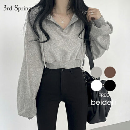 Beidelli(ベイデリ)Vネッククロップフーディ