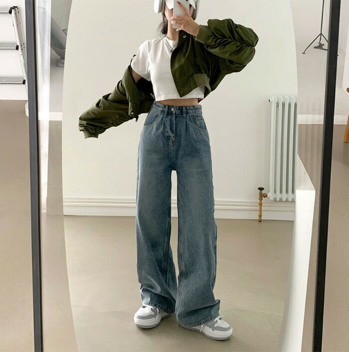 Beidelli(ベイデリ)shirring cropped aviation jumper