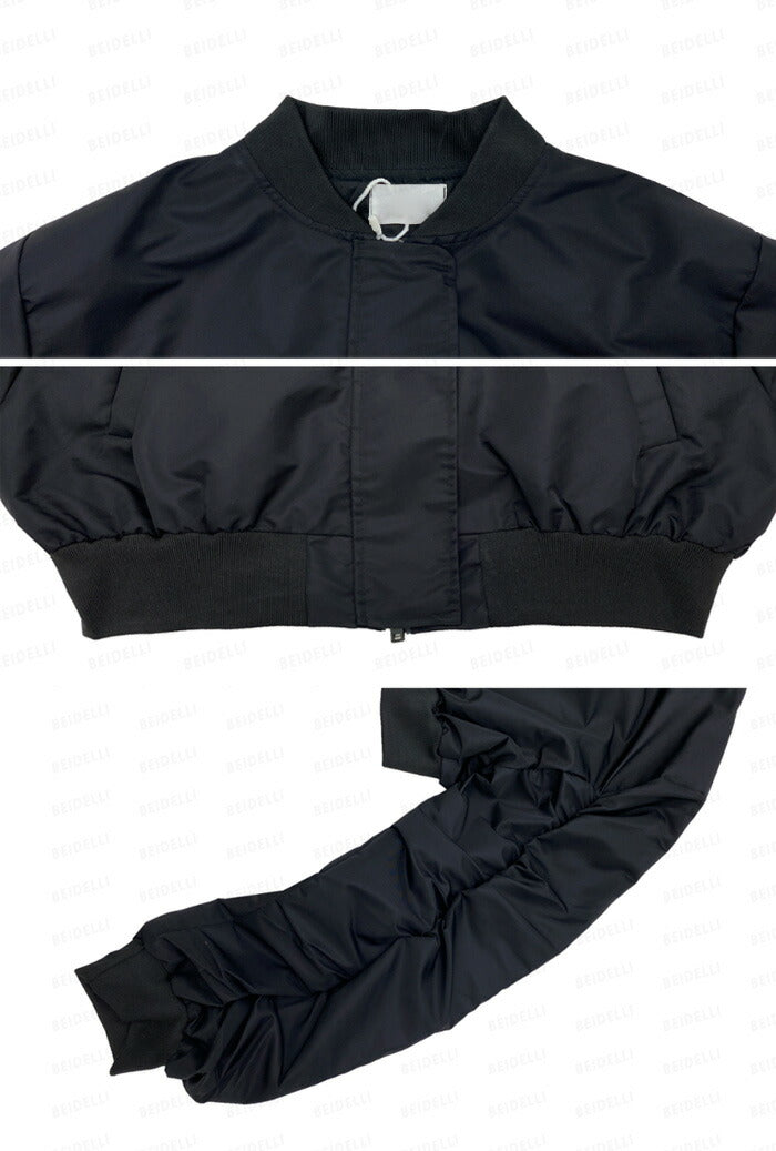 Beidelli(ベイデリ)shirring cropped aviation jumper