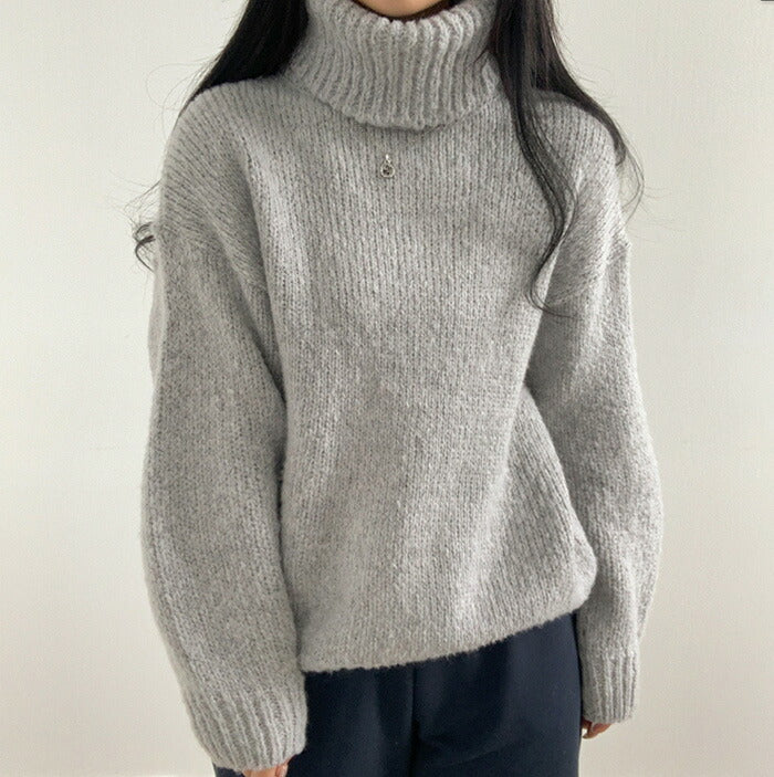 Beidelli(ベイデリ)ルーズフィットリブタートルネックニット