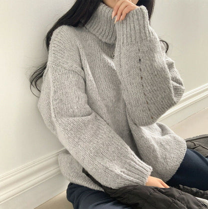 Beidelli(ベイデリ)ルーズフィットリブタートルネックニット