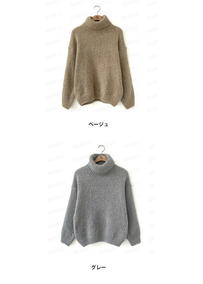 Beidelli(ベイデリ)ルーズフィットリブタートルネックニット