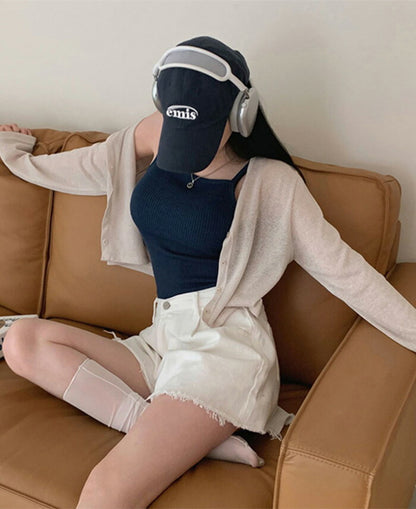 Beidelli(ベイデリ)クロップシースルーカーディガン