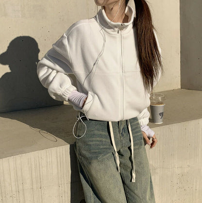 Beidelli(ベイデリ)[BELLIDE MADE] ベーシックフリースクロップドジップアップ