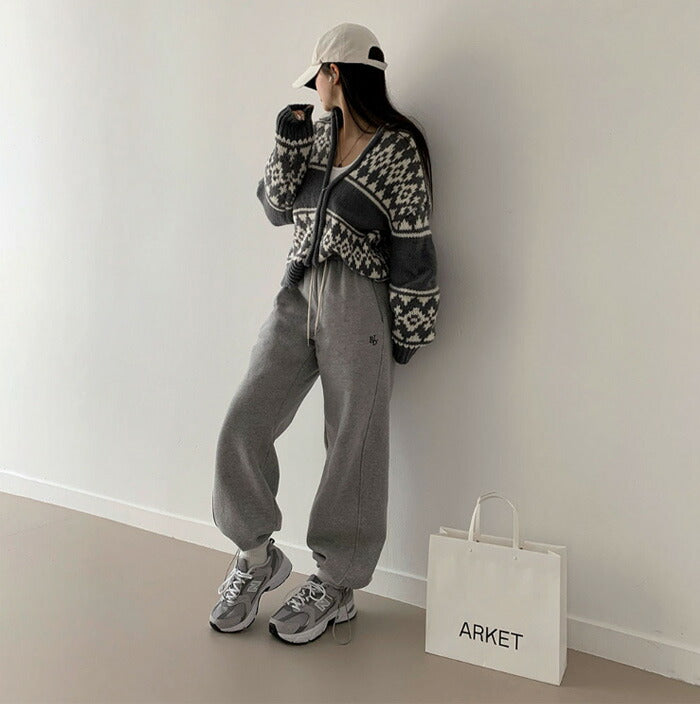 Beidelli(ベイデリ)ジャガードノルディックニットジップアップ