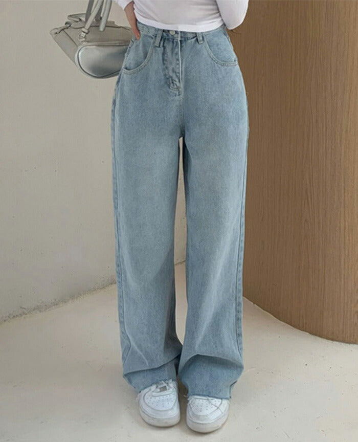 Beidelli(ベイデリ)ビックハートハイウエストワイドデニムパンツ