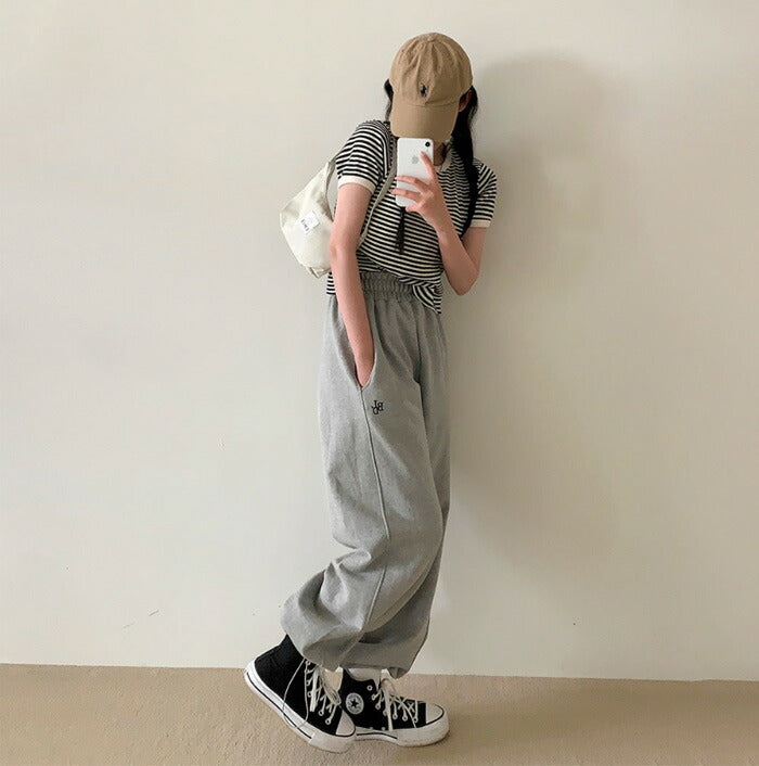 Beidelli(ベイデリ)[BELLIDE MADE] ベーシック刺繍ツーウェイジョガートレーニングパンツ