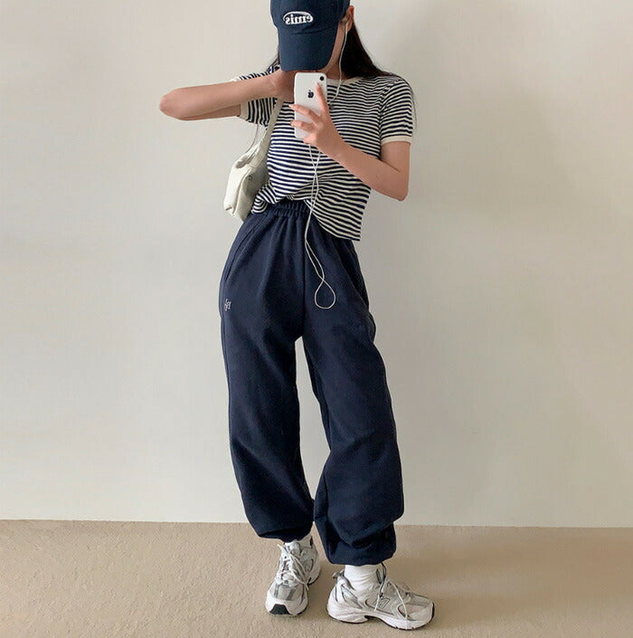 Beidelli(ベイデリ)[BELLIDE MADE] ベーシック刺繍ツーウェイジョガートレーニングパンツ