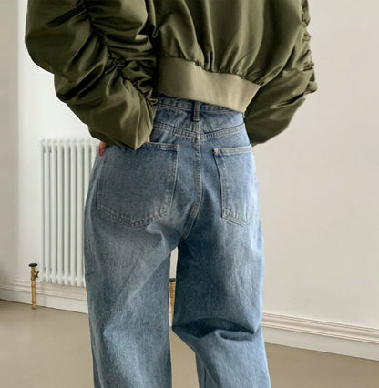 Beidelli(ベイデリ)ハイウエストピンタックワイドデニムパンツ