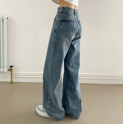 Beidelli(ベイデリ)ハイウエストピンタックワイドデニムパンツ