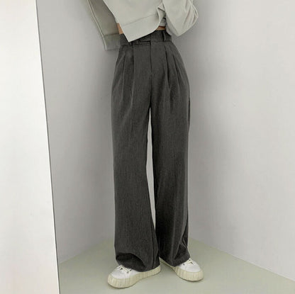 Beidelli(ベイデリ)ハイウエストワンボタンピンタックスラックス