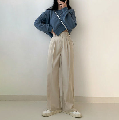 Beidelli(ベイデリ)ハイウエストワンボタンピンタックスラックス