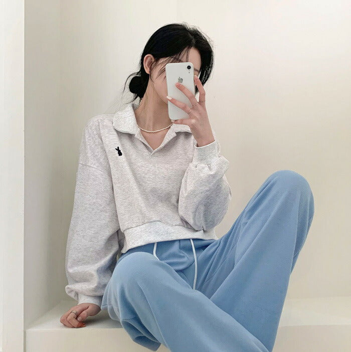 Beidelli(ベイデリ)バニークロップドカラースウェット