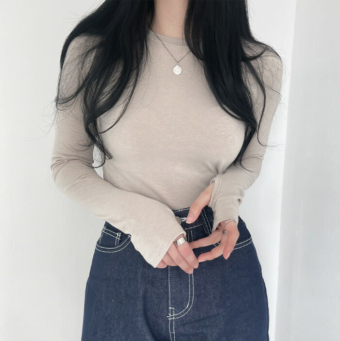 Beidelli(ベイデリ)もちもちアームウォーマー付き長袖Tシャツ