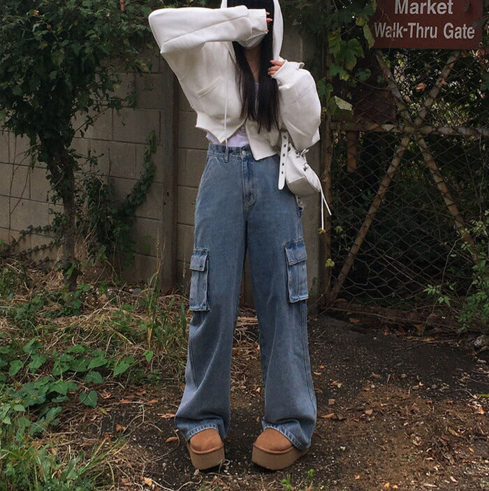 Beidelli(ベイデリ)[BELLIDE MADE] ビンテージウォッシングワイドカーゴパンツ