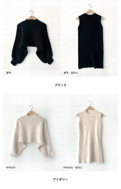 Beidelli(ベイデリ)クロップニット+スリーブレスワンピースセット