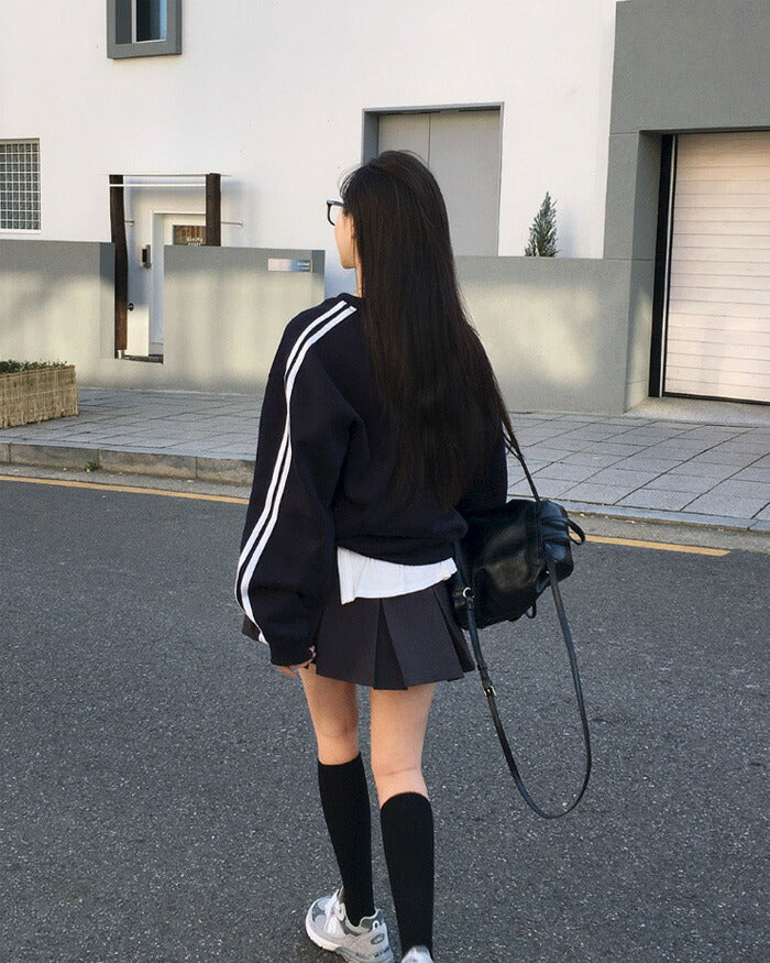 Beidelli(ベイデリ)[BELLIDE MADE] トラックVネックオーバーフィットトレーナー