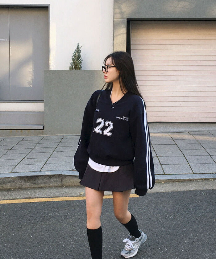 Beidelli(ベイデリ)[BELLIDE MADE] トラックVネックオーバーフィットトレーナー