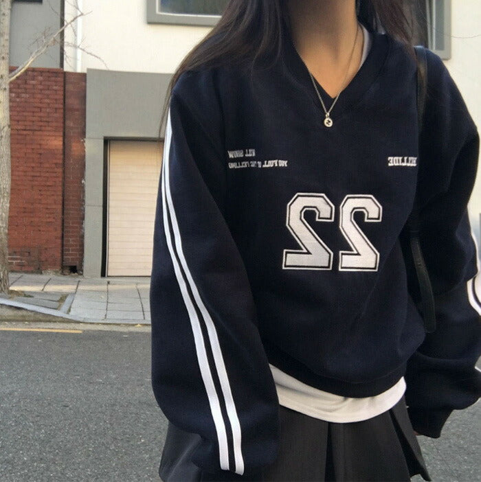 Beidelli(ベイデリ)[BELLIDE MADE] トラックVネックオーバーフィットトレーナー