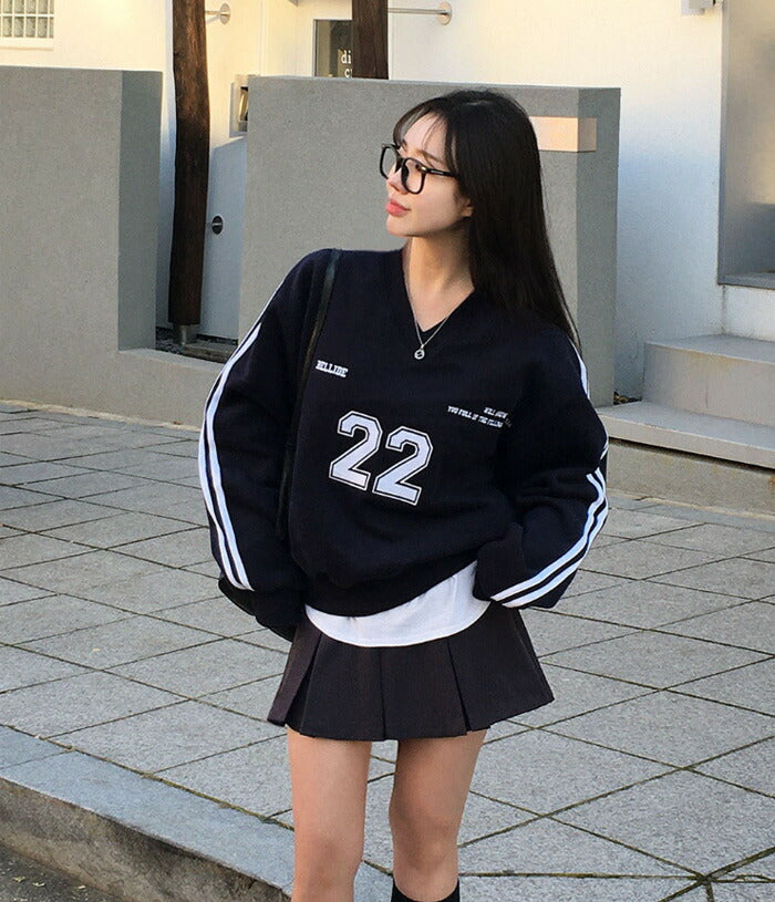 Beidelli(ベイデリ)[BELLIDE MADE] トラックVネックオーバーフィットトレーナー