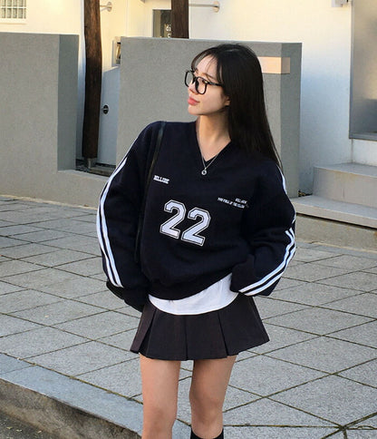 Beidelli(ベイデリ)[BELLIDE MADE] トラックVネックオーバーフィットトレーナー