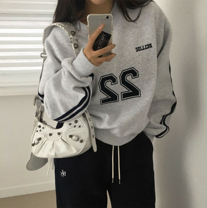 Beidelli(ベイデリ)[BELLIDE MADE] トラックVネックオーバーフィットトレーナー