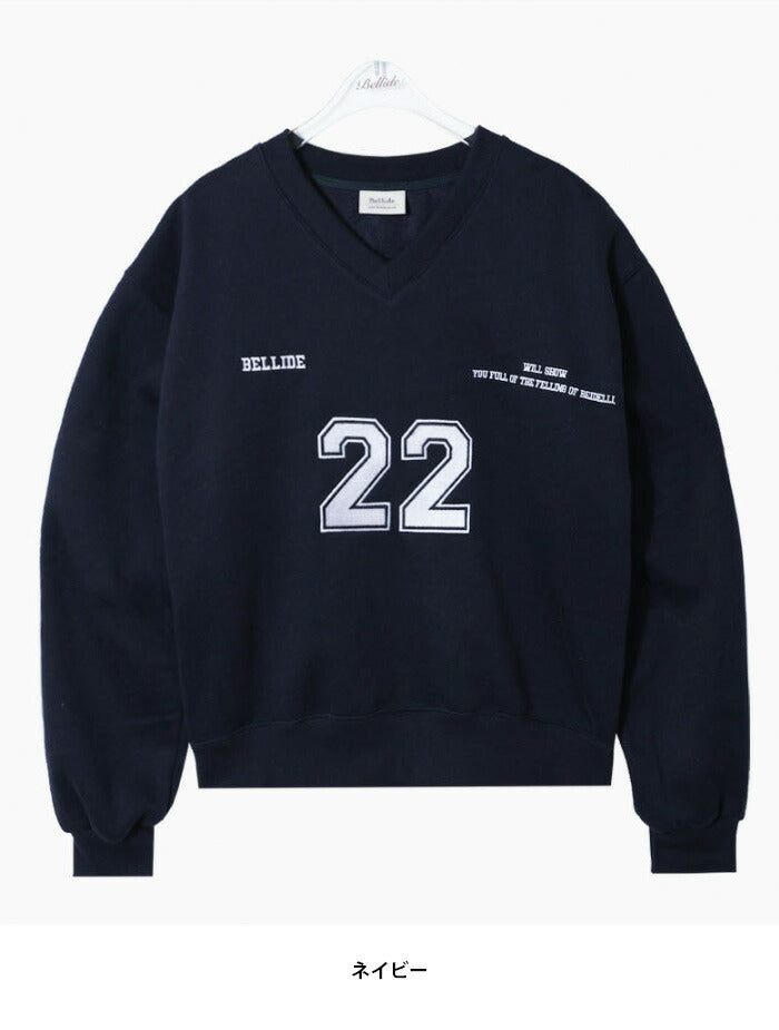 Beidelli(ベイデリ)[BELLIDE MADE] トラックVネックオーバーフィットトレーナー