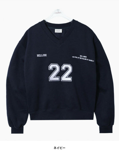 Beidelli(ベイデリ)[BELLIDE MADE] トラックVネックオーバーフィットトレーナー